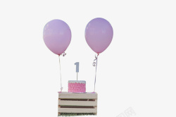 粉色气球一周年庆祝素材
