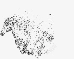 创意粒子奔跑的骏马矢量图素材