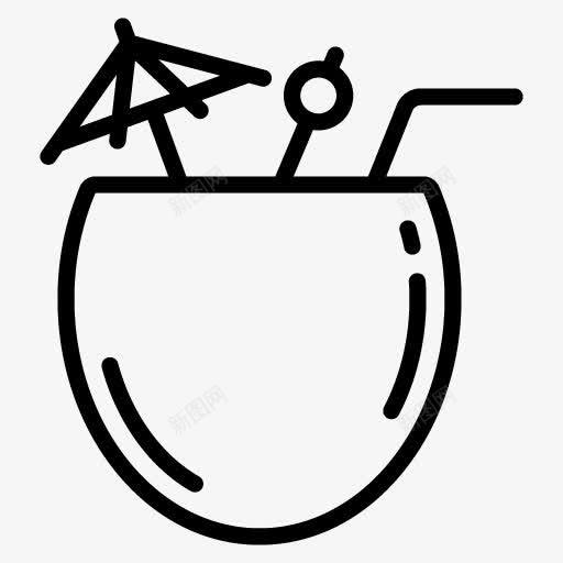 手绘的椰子汁png免抠素材_88icon https://88icon.com png图形 png装饰 手绘 椰汁 装饰 黑色