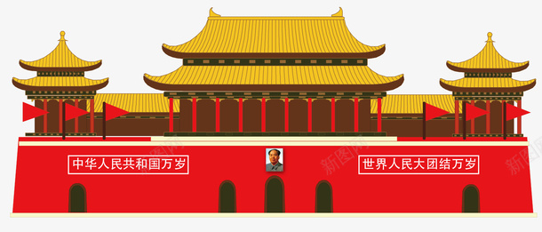 国庆红色的天安门png免抠素材_88icon https://88icon.com 京城 北京 国庆 天安门 皇宫