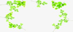 绿色卡通树叶装饰春天节日素材