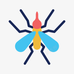 卡通蚊子彩色斑斓壮丽形象蚊矢量图素材