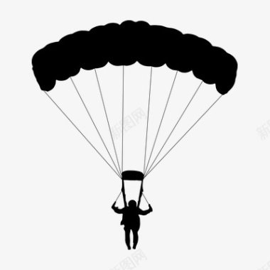 降落伞救生滑翔飞翔图标图标