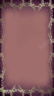 欧式花边紫色H5背景背景