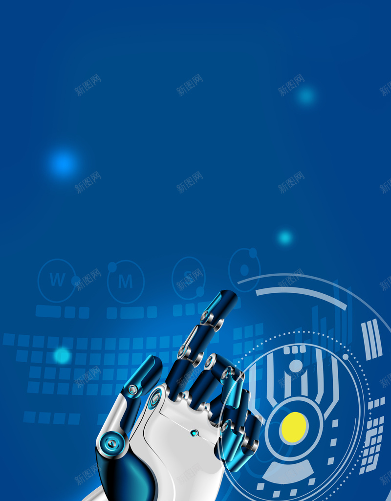 人工智能引领未来海报psd设计背景_88icon https://88icon.com AI智能 人工智能 大气 智能机器人 智能生活 未来机器人 未来科技 机械手 蓝色