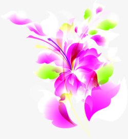 彩色半透明花朵海报素材