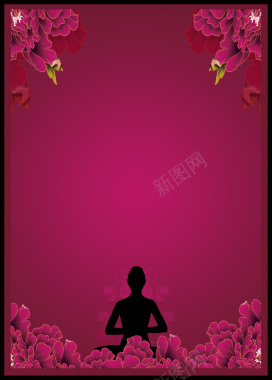 女人节中国风花卉海报背景背景