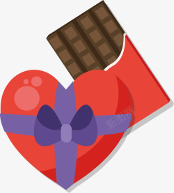 红色情人节礼物巧克力矢量图素材