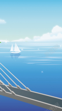 海上的帆船H5背景背景