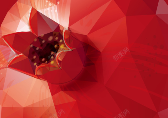 红色创意花卉矢量背景图背景