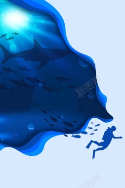 卡通海豚海洋世界背景