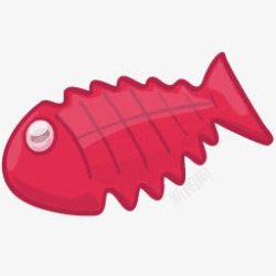 塑料鱼鱼骨头红色素材