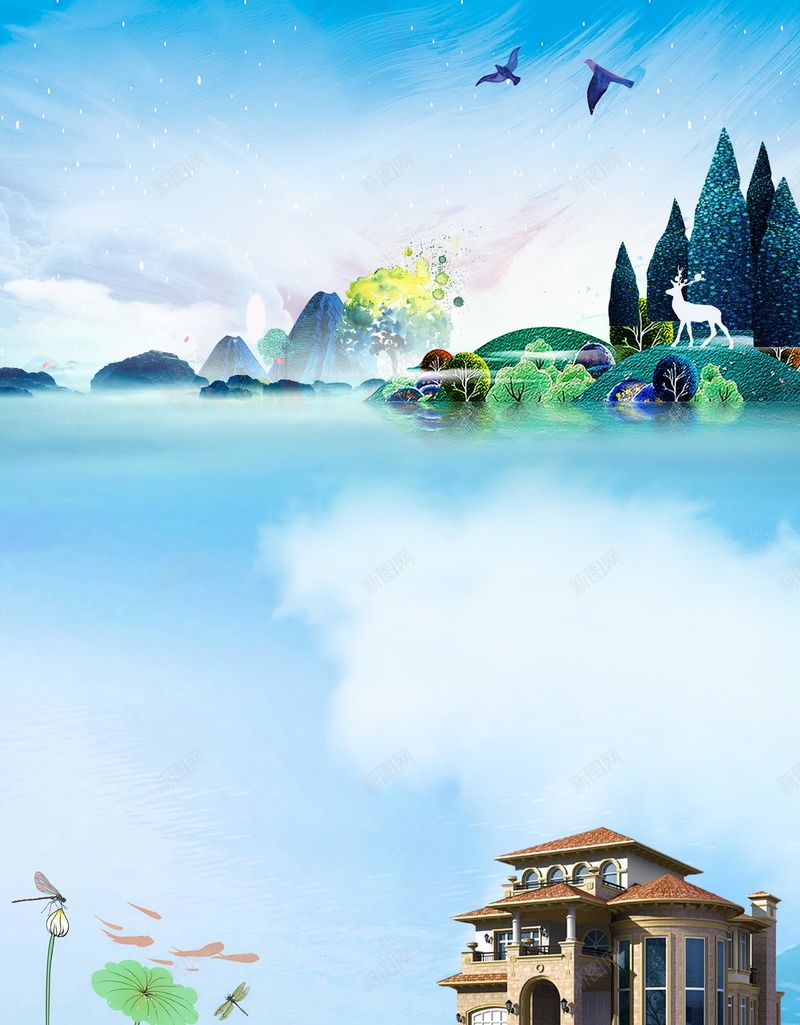 花园洋房美景地产psd设计背景_88icon https://88icon.com 150PPI PSD源文件 分层文件 地产 地产开盘 地产美景 平面设计 房地产 欧式洋房 花园洋房 高端大气 高端大盘