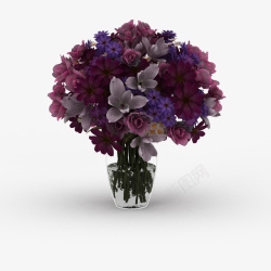 紫红色鲜花球鲜花束素材