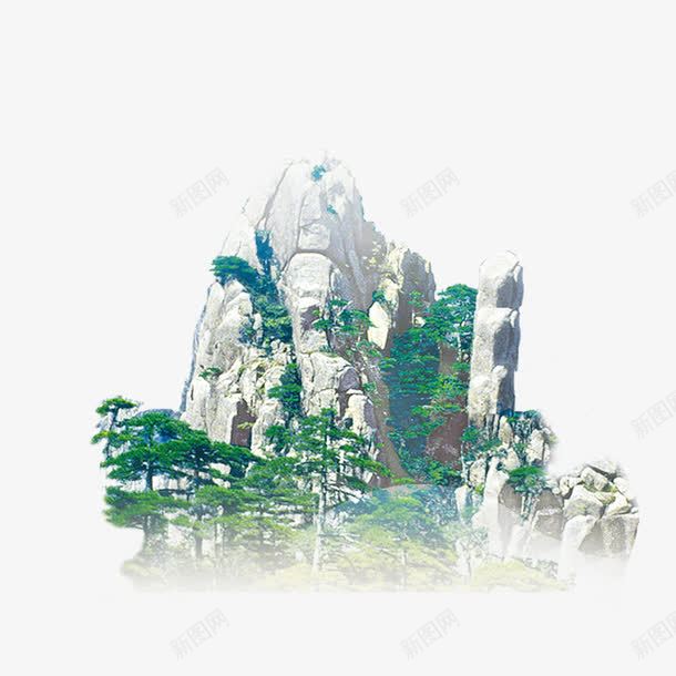 水墨青山元素png免抠素材_88icon https://88icon.com 水墨山 迎客松