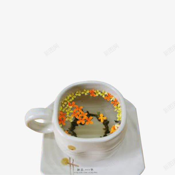 桂花茶png免抠素材_88icon https://88icon.com 产品实物 白瓷杯 茶