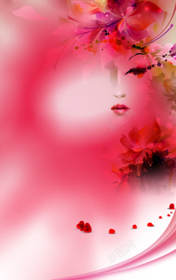 飞翔的玫瑰化妆品海报背景高清图片