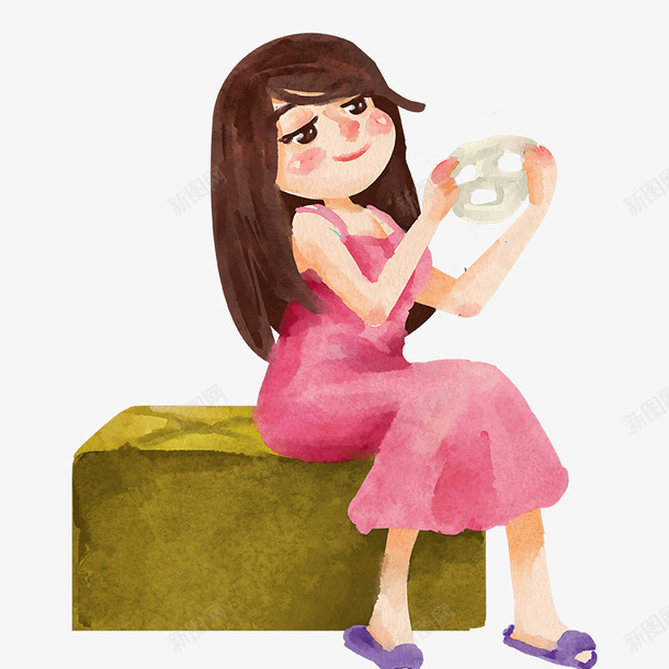手绘卡通小人油画风png免抠素材_88icon https://88icon.com 卡通小人 小人 手绘小人 油画小人 面膜小女孩