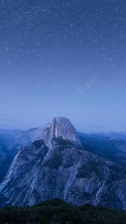 苹果风宣传单梦幻星空山峰H5背景高清图片