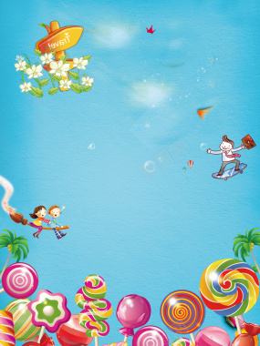 六一儿童节棒棒糖促销海报背景素材背景