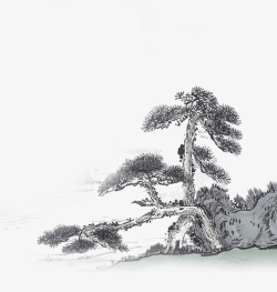 日本树矢量素材古风松树坚毅挺拔高清图片