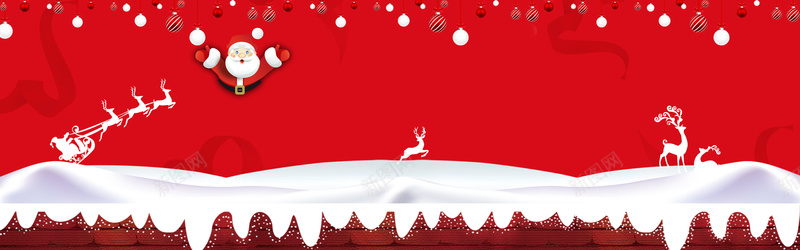 圣诞节红色电商促销banner背景背景