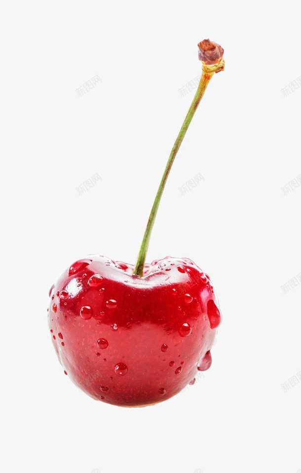 红色单个樱桃png免抠素材_88icon https://88icon.com 图案 新鲜 樱桃 水果 水珠