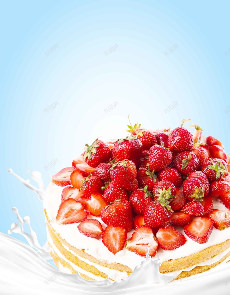 美味的牛奶草莓蛋糕海报psd设计背景_88icon https://88icon.com 水果 牛奶 甜食 美味的 美食 草莓 蓝色 蛋糕 蛋糕店促销海报 面包