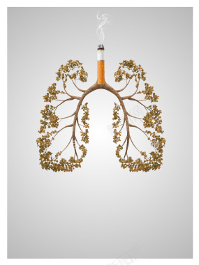 吸烟枯黄的肺世界无烟日公益海报背景