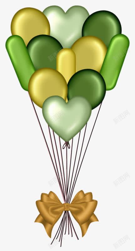 卡通手绘心形气球png免抠素材_88icon https://88icon.com 情人节装饰 爱情 礼物装饰 绿色