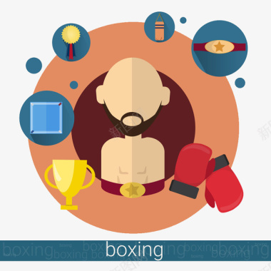 拳击运动拳击运动员图标图标