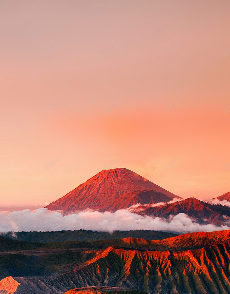 霞光火山H5背景jpg设计背景_88icon https://88icon.com 火山 背景 自然 霞光 H5