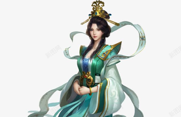 绿色华美仙子古风手绘png免抠素材_88icon https://88icon.com 仙子 华美 古风 绿色