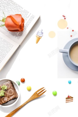 芝士蛋糕海报创意简洁下午茶美食PSD高清图片