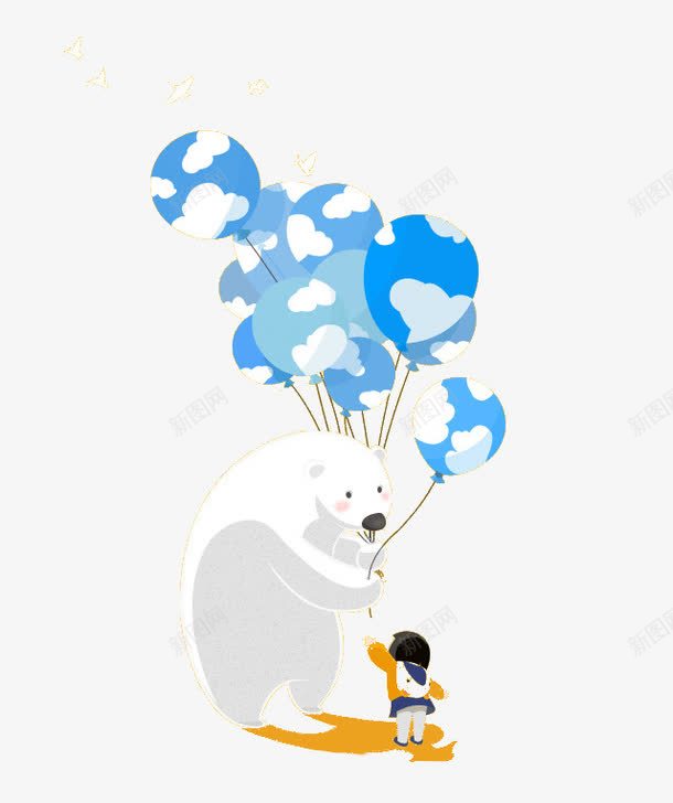 北极熊拿着气球png免抠素材_88icon https://88icon.com 网页北极熊气球