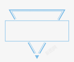 三角组合图形蓝色三角标题框高清图片