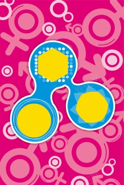 性别符号男女粉红气泡海报背景背景