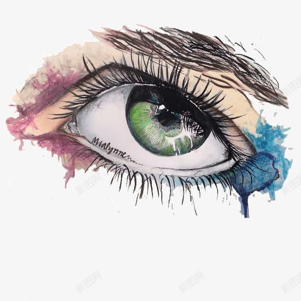 迷人的彩色眼睛铅笔画png免抠素材_88icon https://88icon.com 创意 彩色 眼睛 艺术 铅笔画