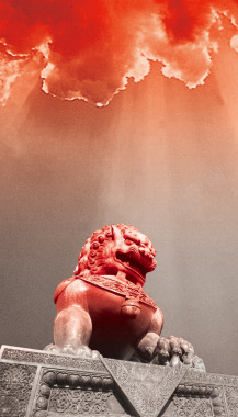 红色雕像背景背景