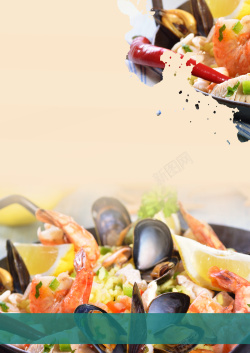 中式面条中国风美味海鲜面条背景素材高清图片