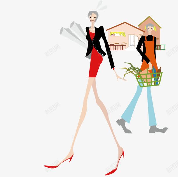 拿图纸的女子与买菜的男子png免抠素材_88icon https://88icon.com 买菜 图纸 女子 男子
