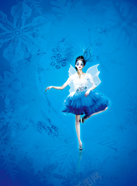 蓝色渐变梦幻质感纹理舞蹈海报背景素材背景