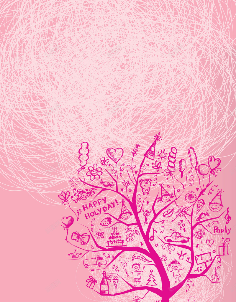 粉色可爱风手绘树木儿童海报背景jpg设计背景_88icon https://88icon.com 卡通人物 可爱背景 童趣海报 边框背景 小清新 线条 手绘海报 精美花纹 儿童