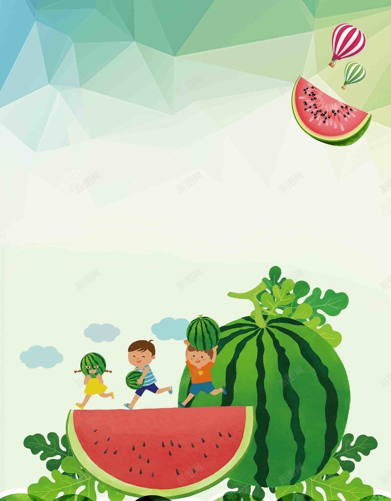 手绘西瓜促销活动宣传海报背景模板psd设计背景_88icon https://88icon.com 促销 健康 宣传 手绘 活动 海报 背景模板 营养 西瓜 设计 香甜