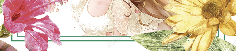 生如夏花商场促销海报背景psd设计背景_88icon https://88icon.com 促销 化妆品 卡通 夏日促销 女装 清新 瑜咖 生如夏花 美女 花卉