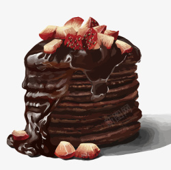 巧克力松饼手绘巧克力松饼矢量图高清图片