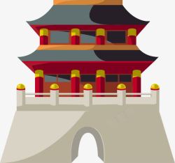 中国式建筑古城楼素材