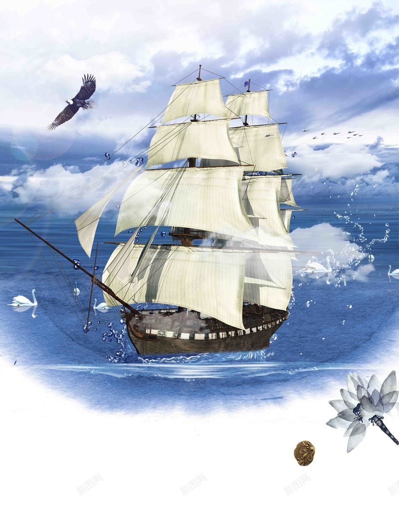 企业文化梦想起航海报模板psd设计背景_88icon https://88icon.com 企业 大气 大海 宣传 展板 帆船 文化 梦想起航 海报 背景