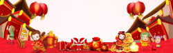 鸡年年货节2017年喜迎鸡年红色中国风年货节海报高清图片