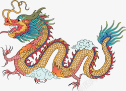 神话彩色中国龙形象元素高清图片